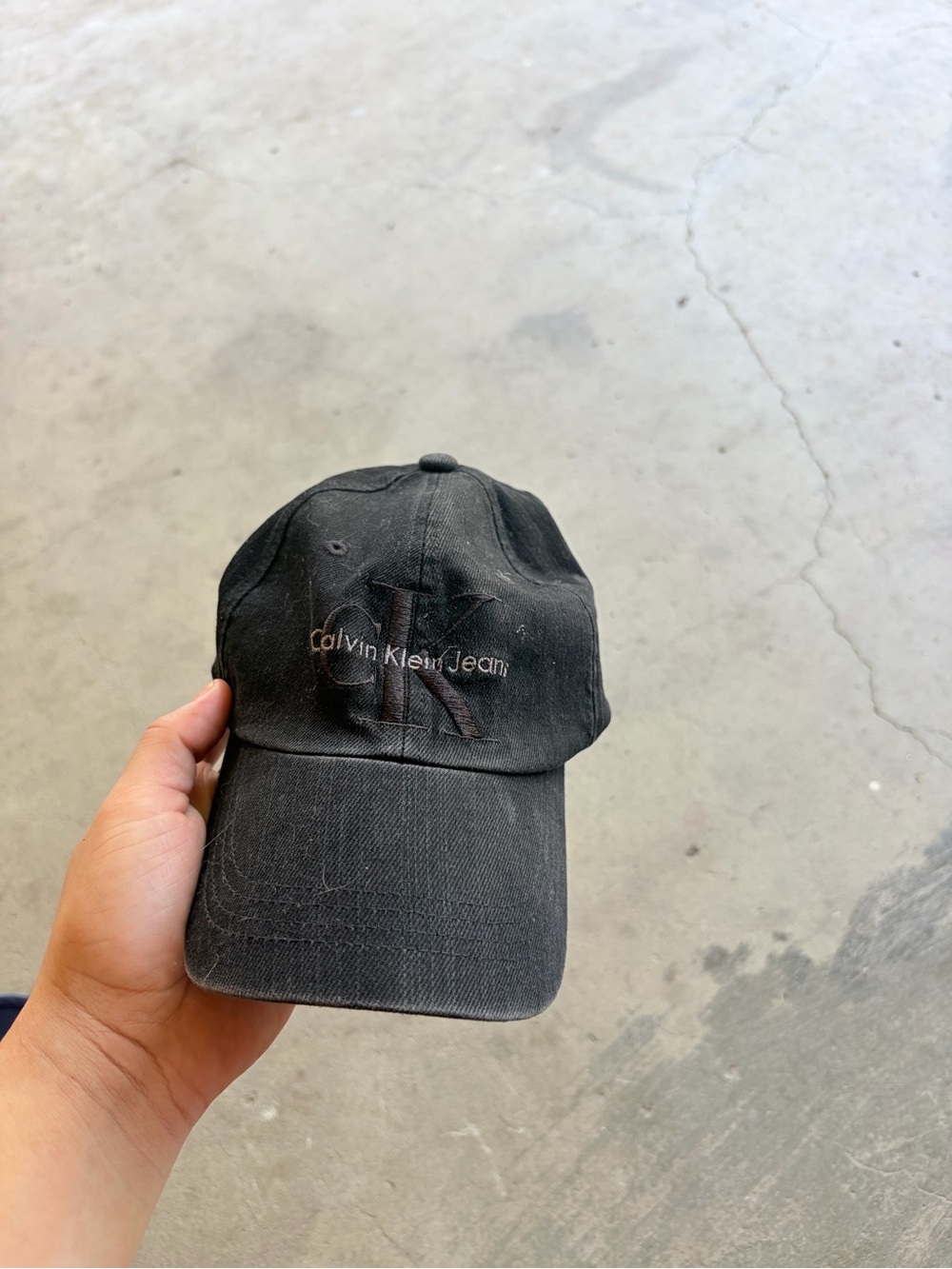 Calvin Klein Jeans Black Embroidered CK Logo Baseball Hat